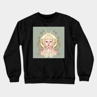 Beautiful woman and butterfly Crewneck Sweatshirt